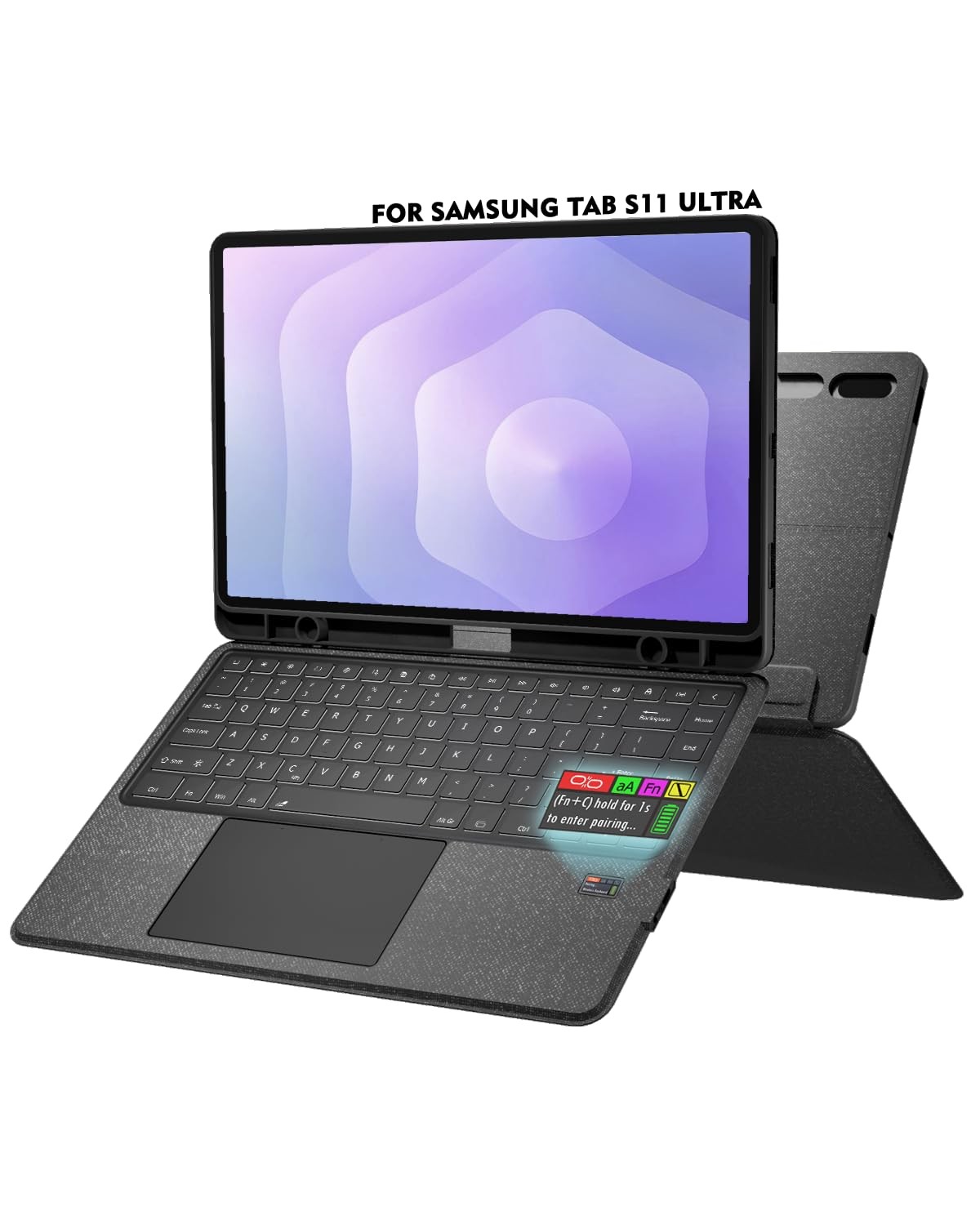 Doohoeek Keyboard Folio w/Status Screen for Samsung Galaxy 14.6“-s11 ultra