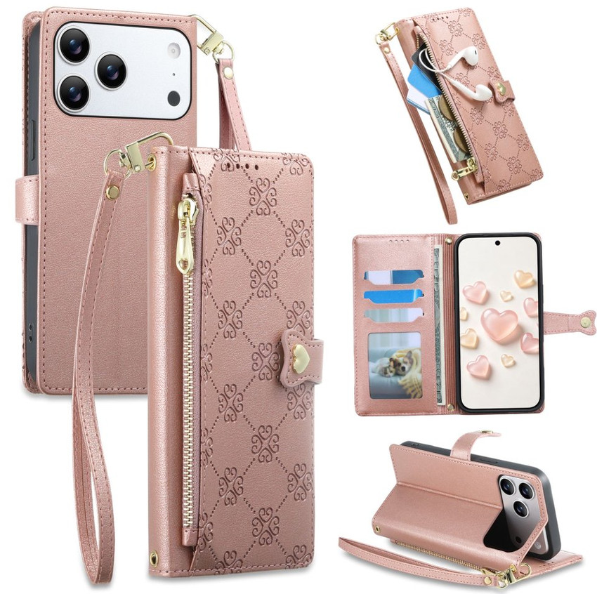 Flip Zip Love Leather Wallet Cover Case For A07 A17 A57 A16 A36 A54 A27 A56