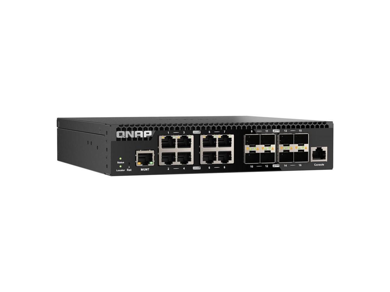 QNAP QSW-M3216R-8S8T-US Half Rackmount 16-Port 10GbE Layer 2 Web Managed Switch