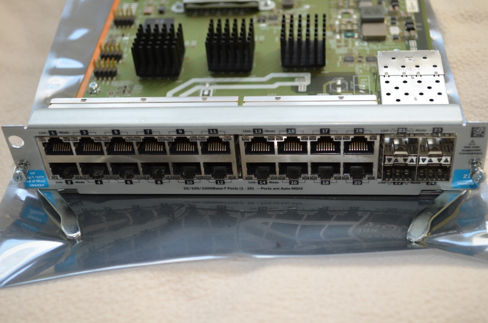 HP J9549A 20-Port Gigabit Ethernet Module + 4X SFP Ports