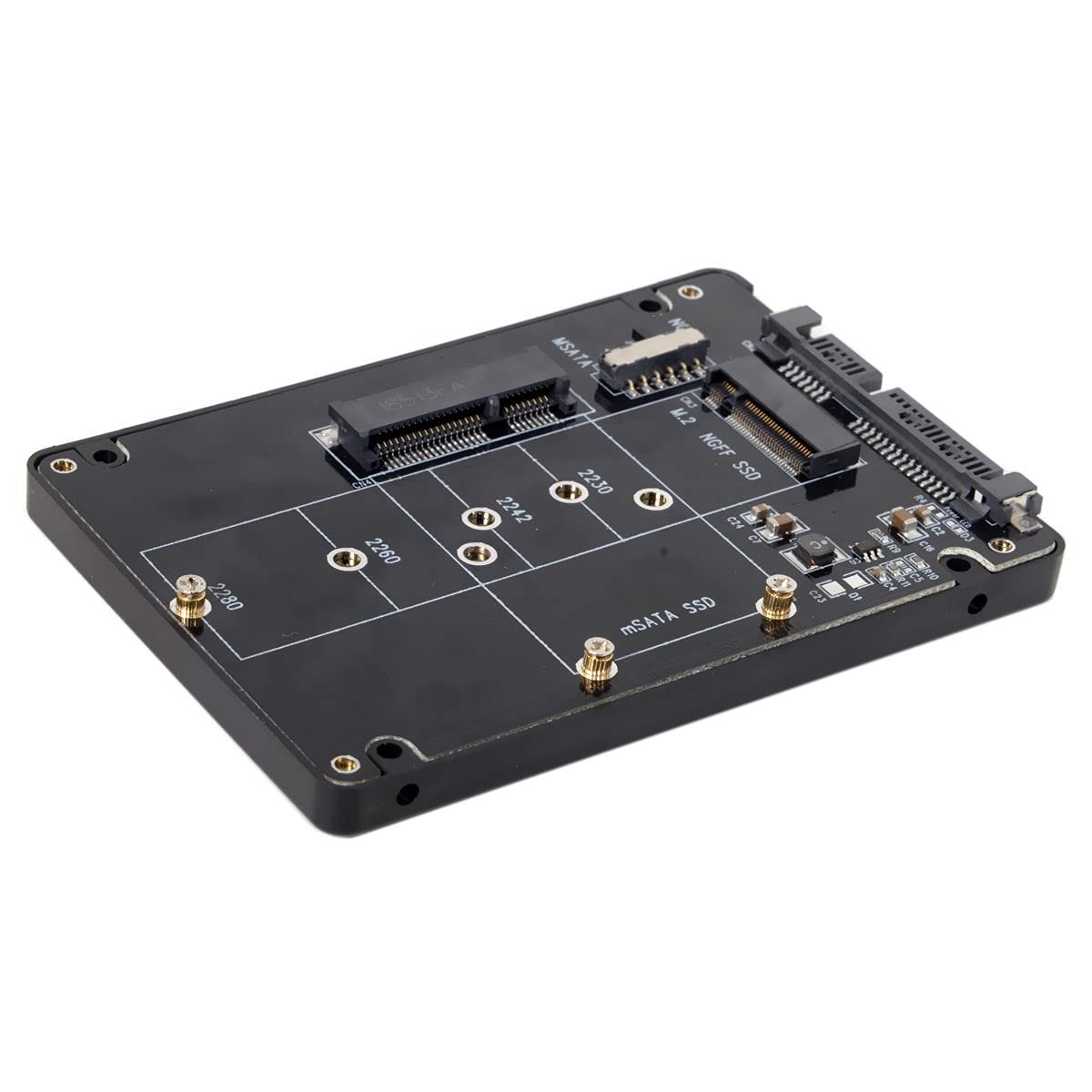 NFHK Combo M.2 NGFF B-Key & mSATA SSD to SATA Black NGFF+MSATA+CASE