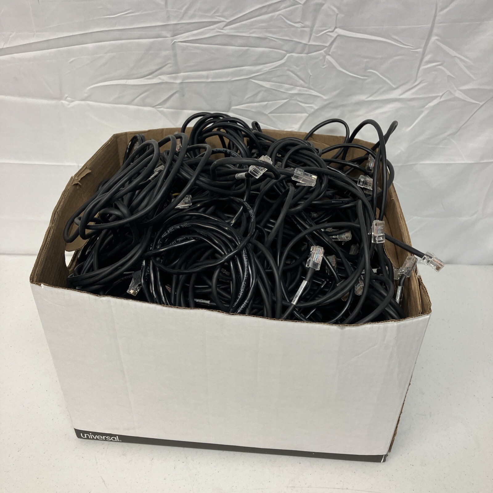 16lbs - Cat 5 & 6 Ethernet Cables As Is Used Btw 6’ To 30’ - 40+ Cords Black