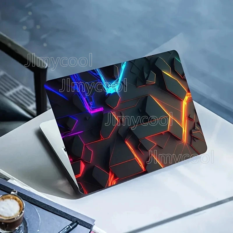 2 Pieces PVC Material Laptop Decal Cool Lines Scratch Resistant Self-adhesive