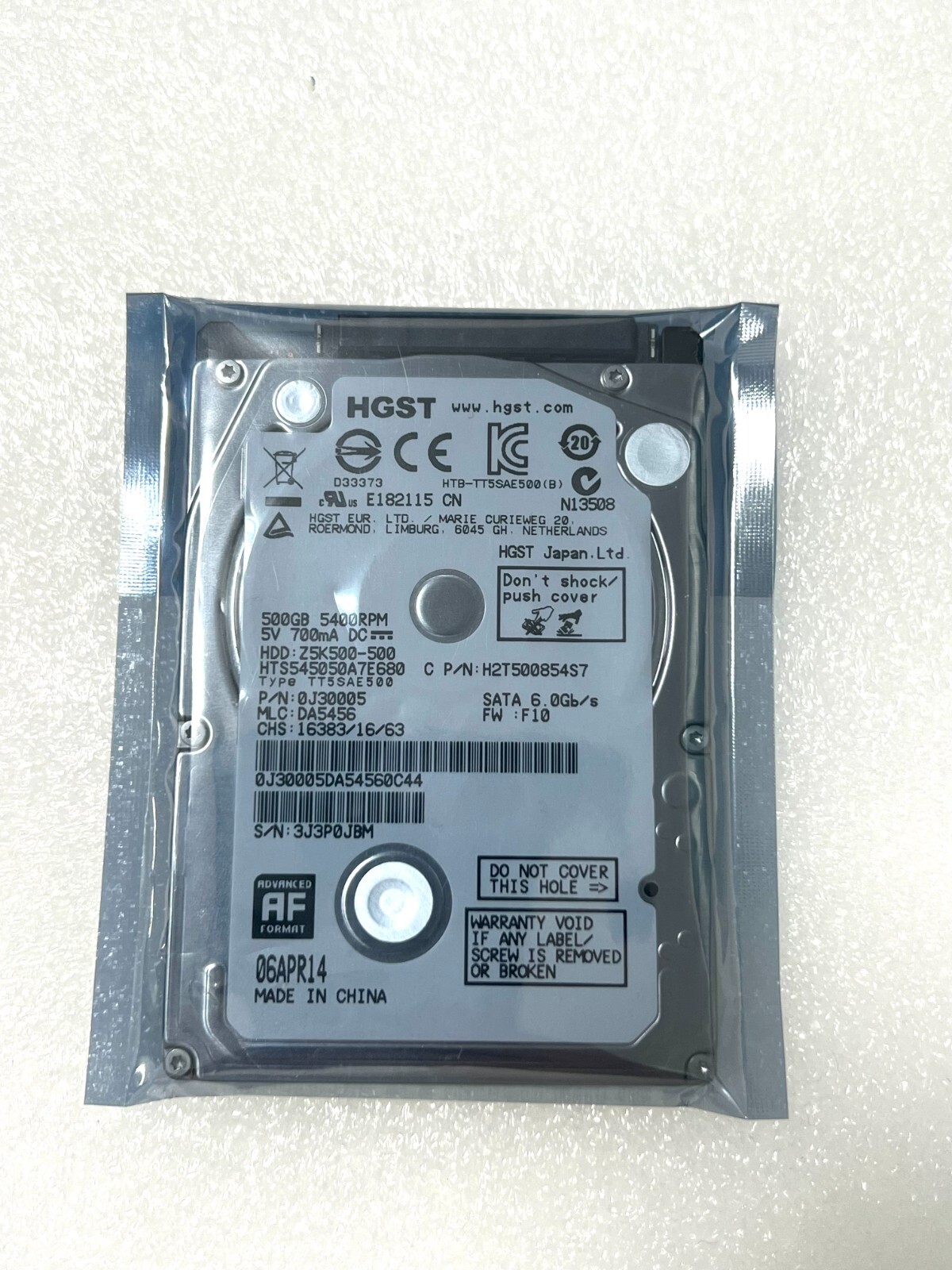 HGST 500GB SATA Z5K500-500 Laptop 2.5" 7mm Laptop Hard Drive HTS545050A7E680