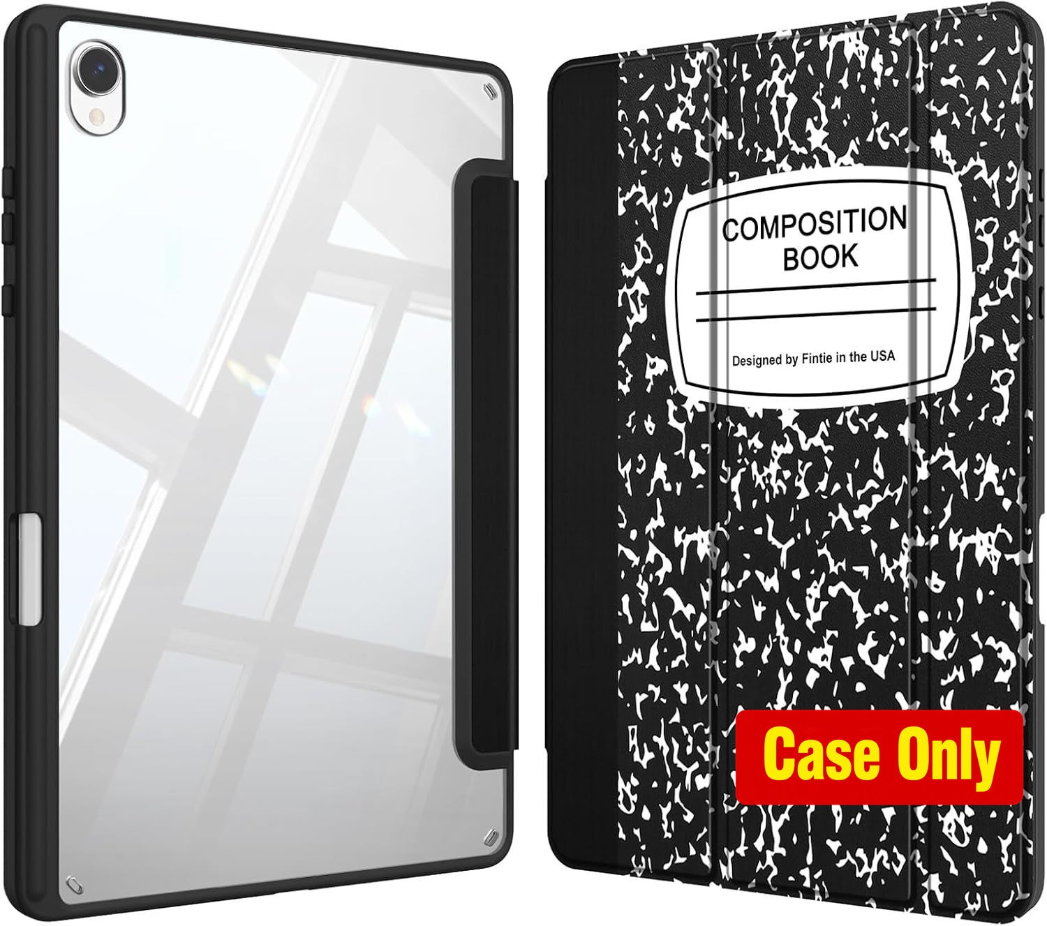 Clear Composition Book Design Case for 2025 Samsung Galaxy Tab S11 11 Inch