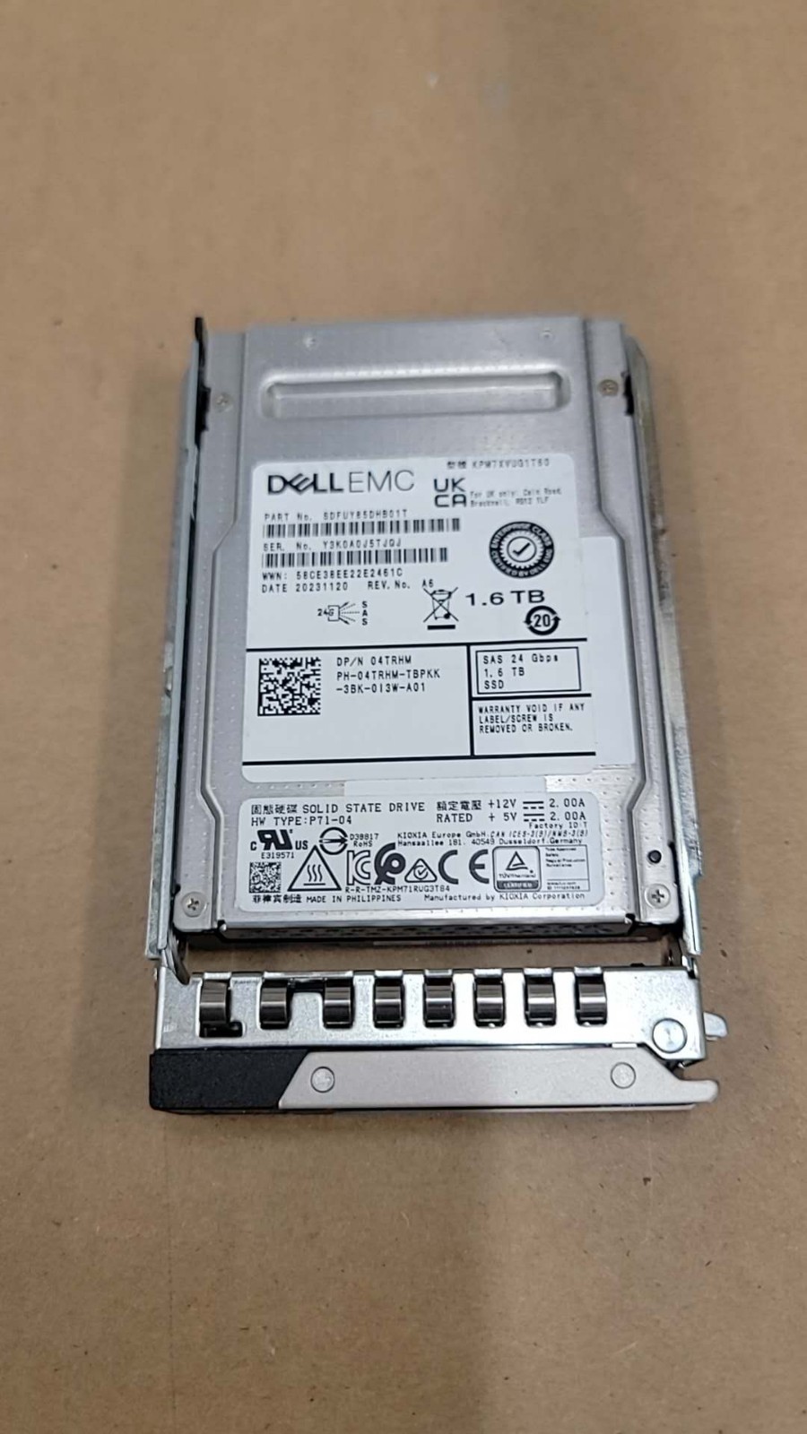 DELL 4TRHM 1.6TB SAS 24Gb/s Mixed Use 2.5in SSD 04TRHM KPM7XVUG1T60