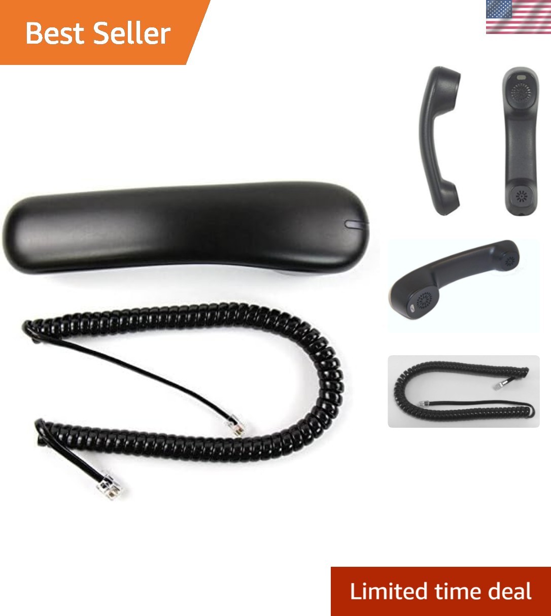 Professional Quality Black Corded Handset Compatible with Cisco Series