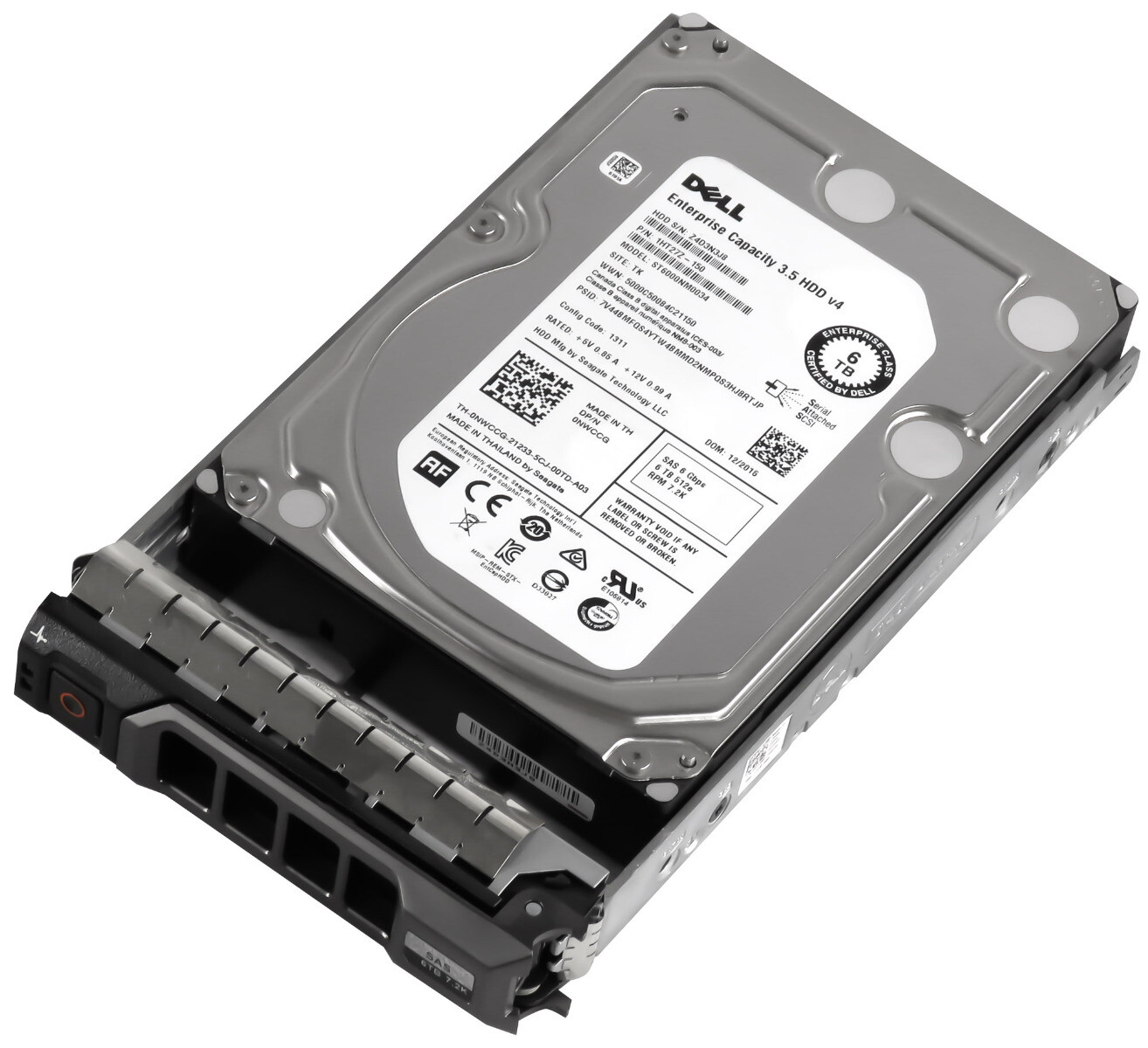 HARD DRIVE DELL 0NWCCG ST6000NM0034 6TB 7.2K 128MB SAS-3 3.5'' 