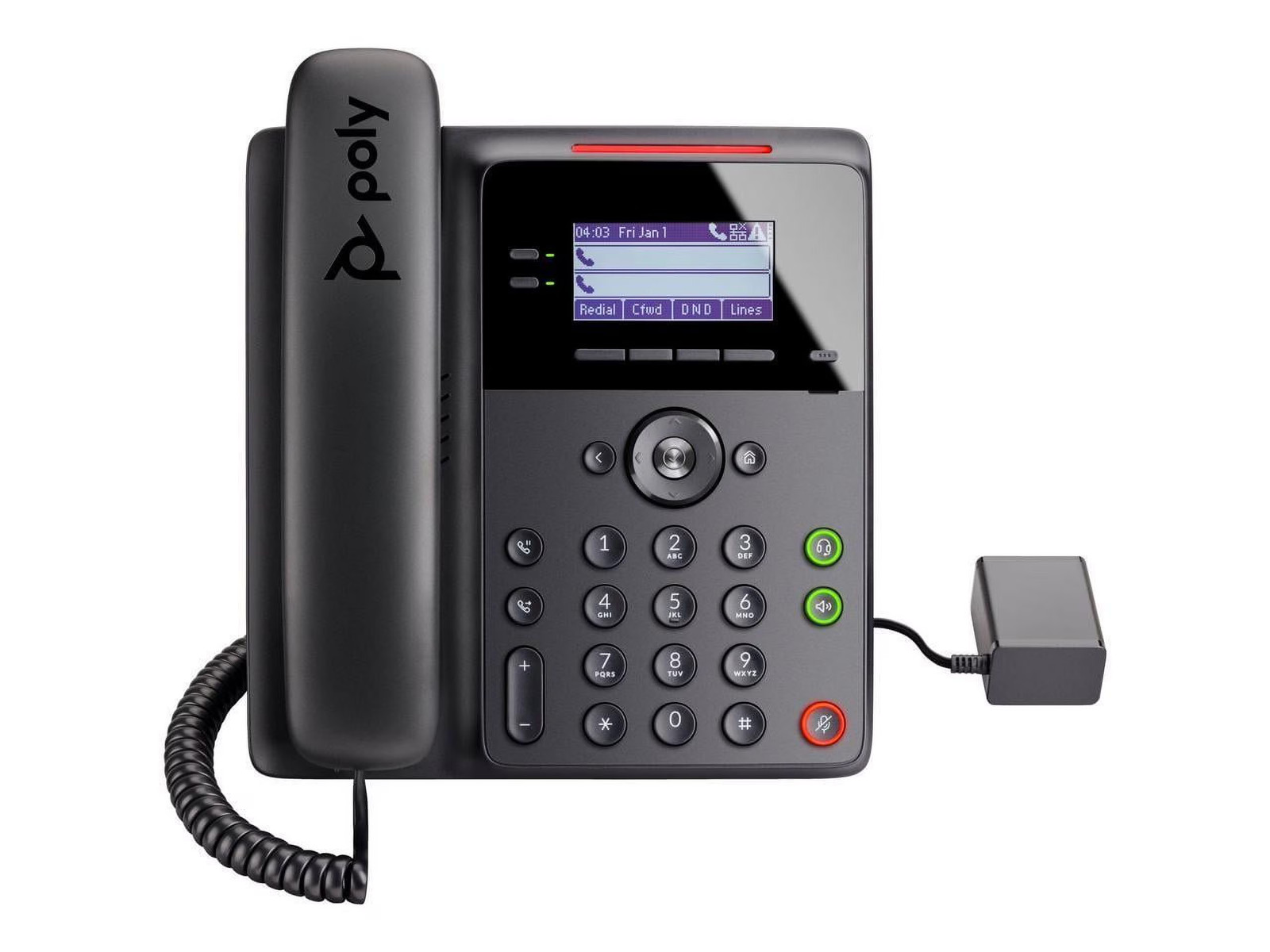 Poly Edge B30 IP Phone - Corded - Corded - Desktop, Wall Mountable VoIP - Black