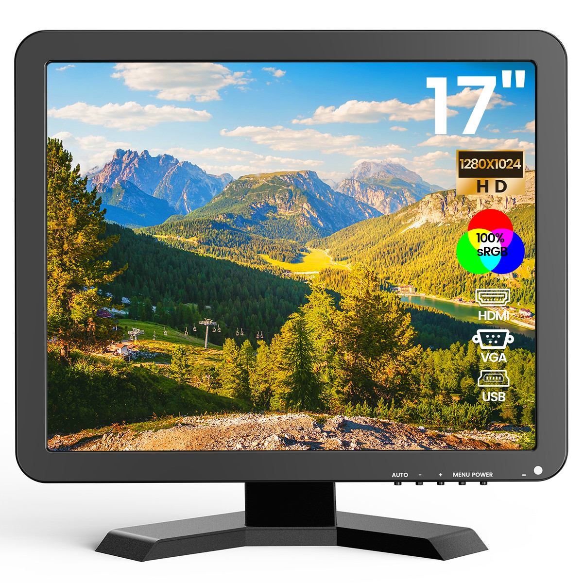 Eyoyo 17" CCTV Monitor 1280x1024 100% sRGB HDMI VGA BNC AV for Security Camera
