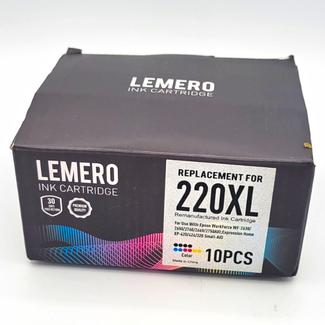 LEMERO Ink Cartridges for Epson 220XL WF-2630 XP-420 10PK #2 of 2 In Stock