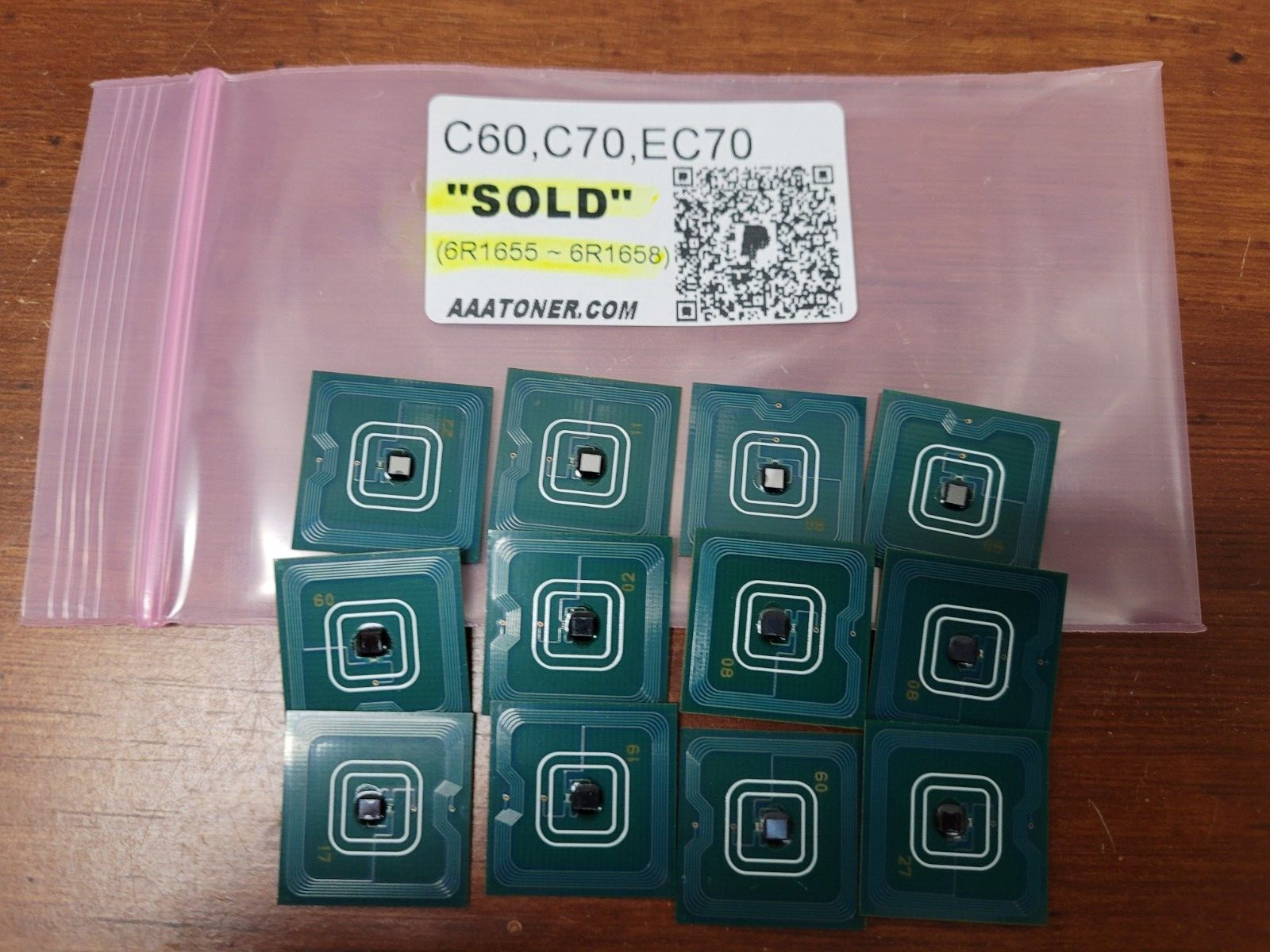 12 Toner Chip " SOLD " for Xerox 6R1655, 6R1656, 6R1657, 6R1658 C60, C70, EC70