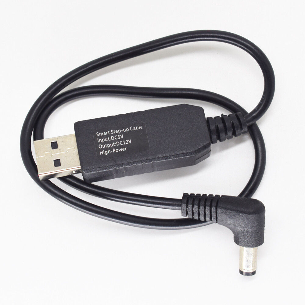 100pcs 40cm USB 2.0 A Male 5V to 12V Right Angle DC 5.5x2.1mm Male Step-Up Cable