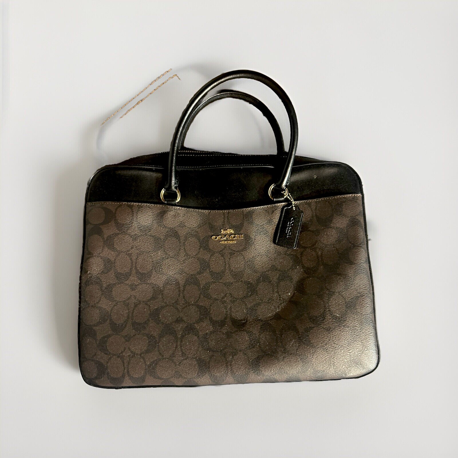 COACH 15” SIGNATURE LEATHER Laptop Bag