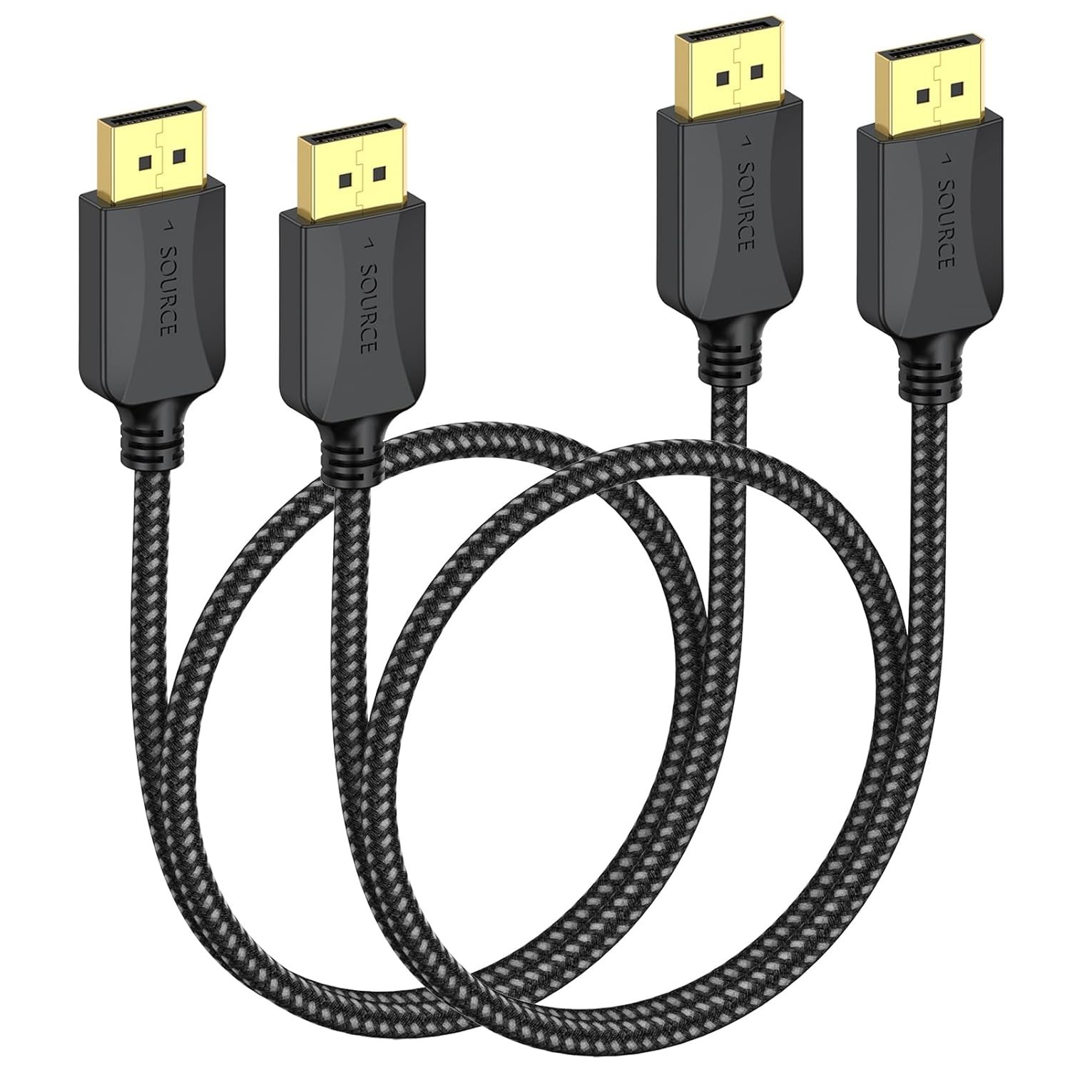 DisplayPort to DisplayPort Cable 1.5 ft, 2-Pack Thin DP Display Port Cable Ad...