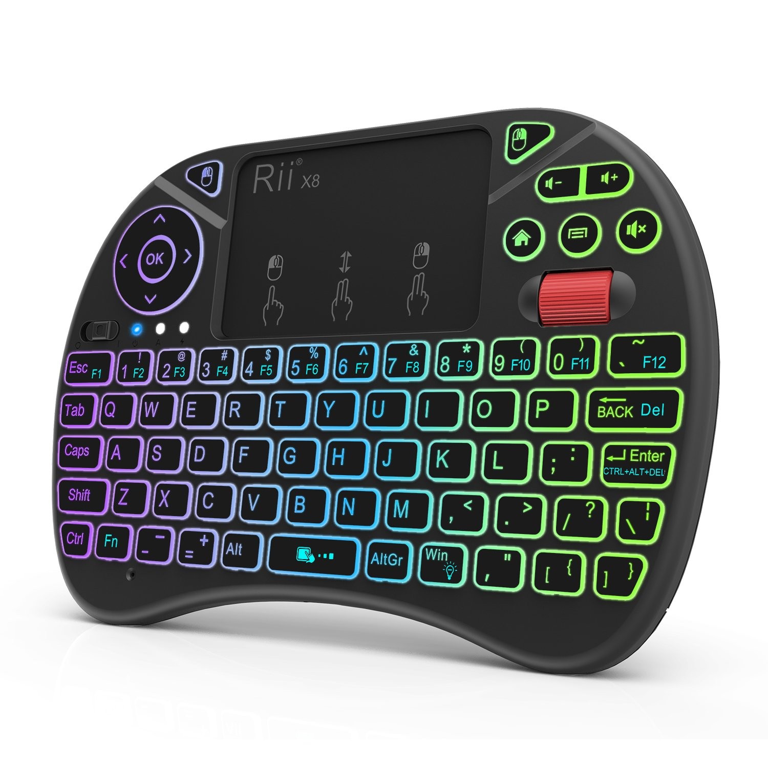 X8 Mini Keyboard,2.4GHz Portable Wireless Keyboard with Touchpad ,RGB Backlit...