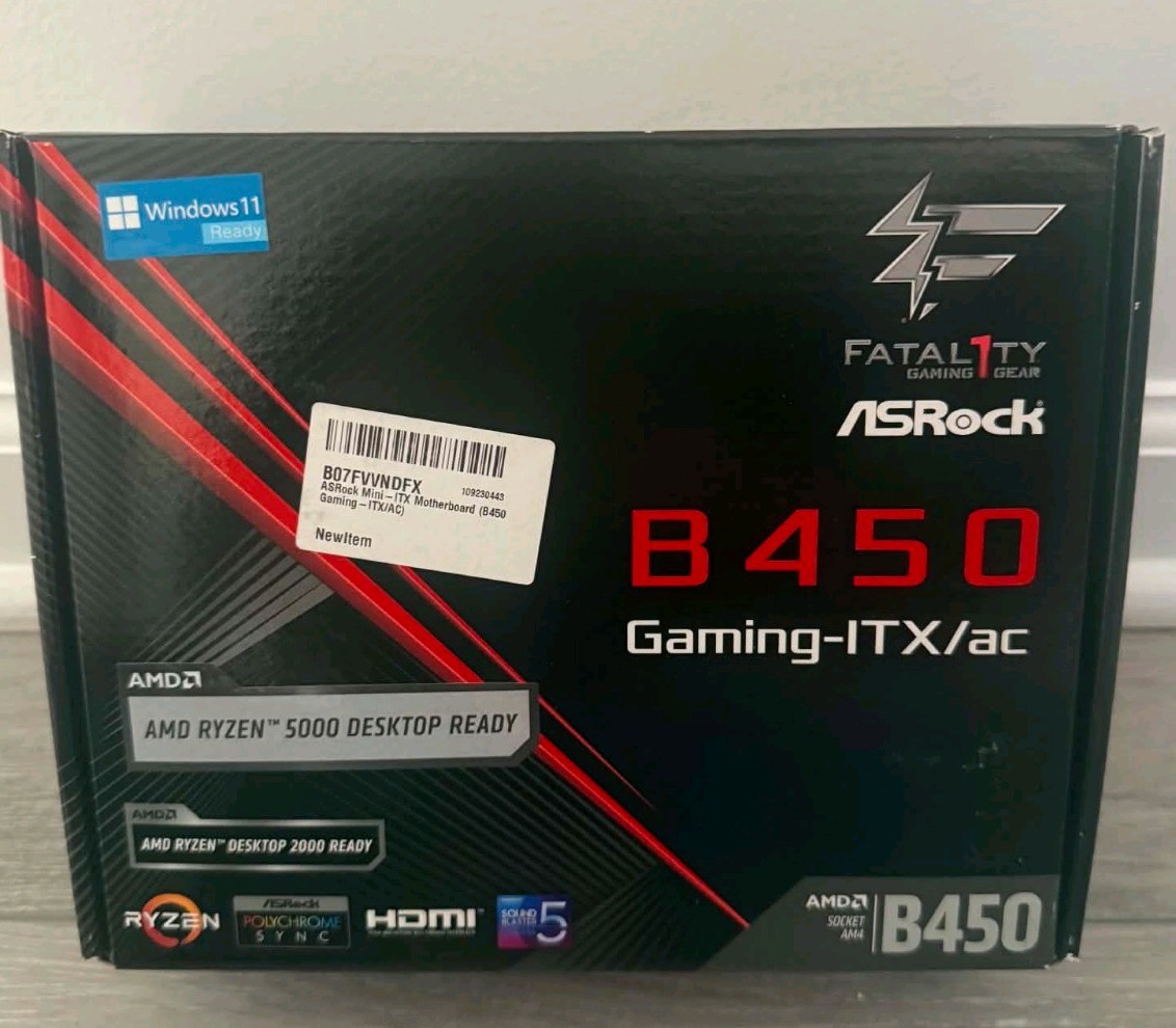 ASRock Fatal1ty B450 Gaming-ITX/ac AM4 B450 Mini-ITX WiFi DDR4 Ryzen 5000 NEW