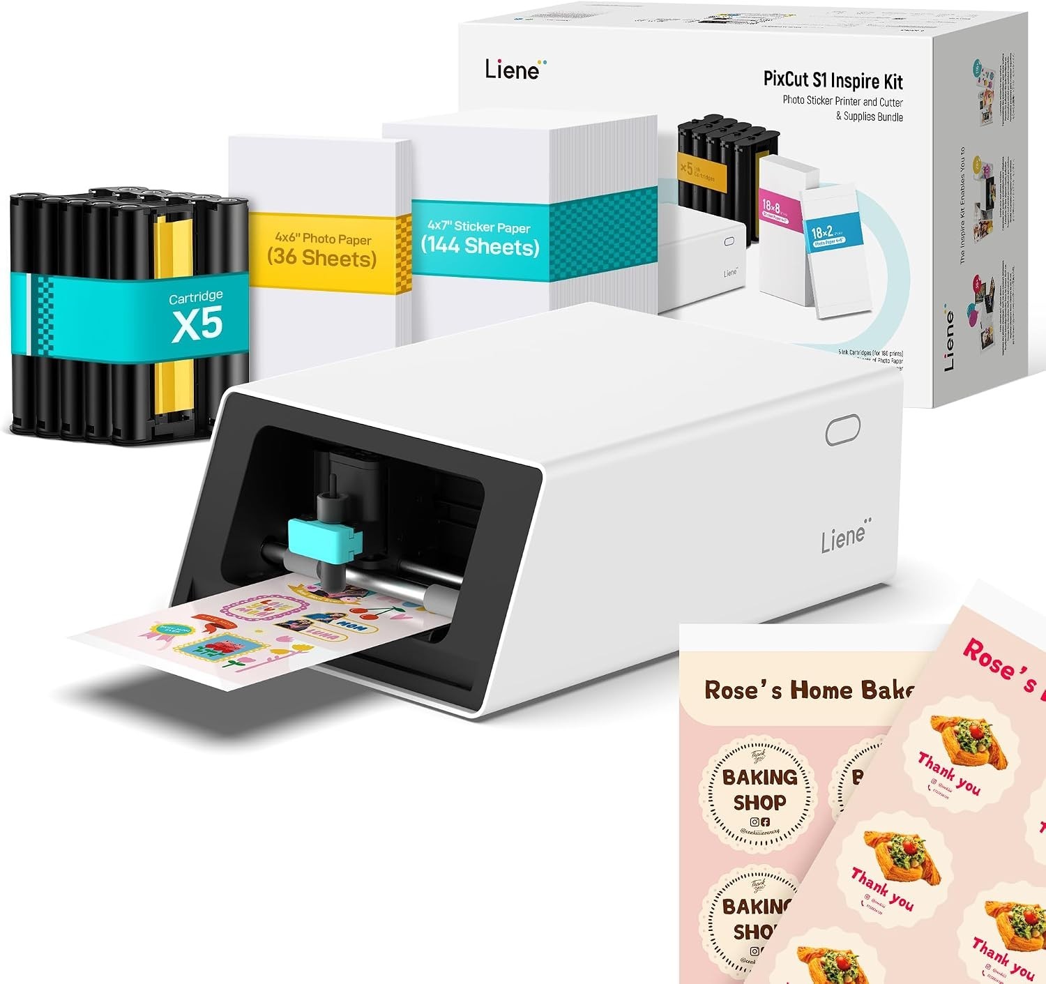 Liene PixCut S1 Inspire Kit - All-in-One Color Sticker Printer & Cutting Machine
