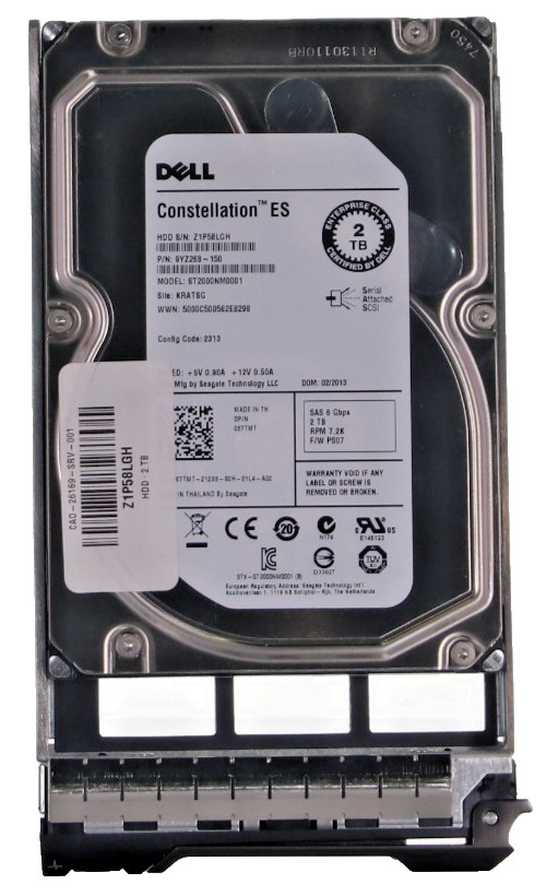 Seagate Constellation ES ST2000NM0001 2TB 3.5" 7200RPM 64MB 6Gbps SAS Server HDD