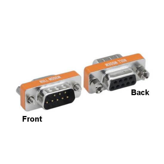 Kentek Mini DB9 Male to Female Null Modem Adapter RS-232 Data Transfer Crossover