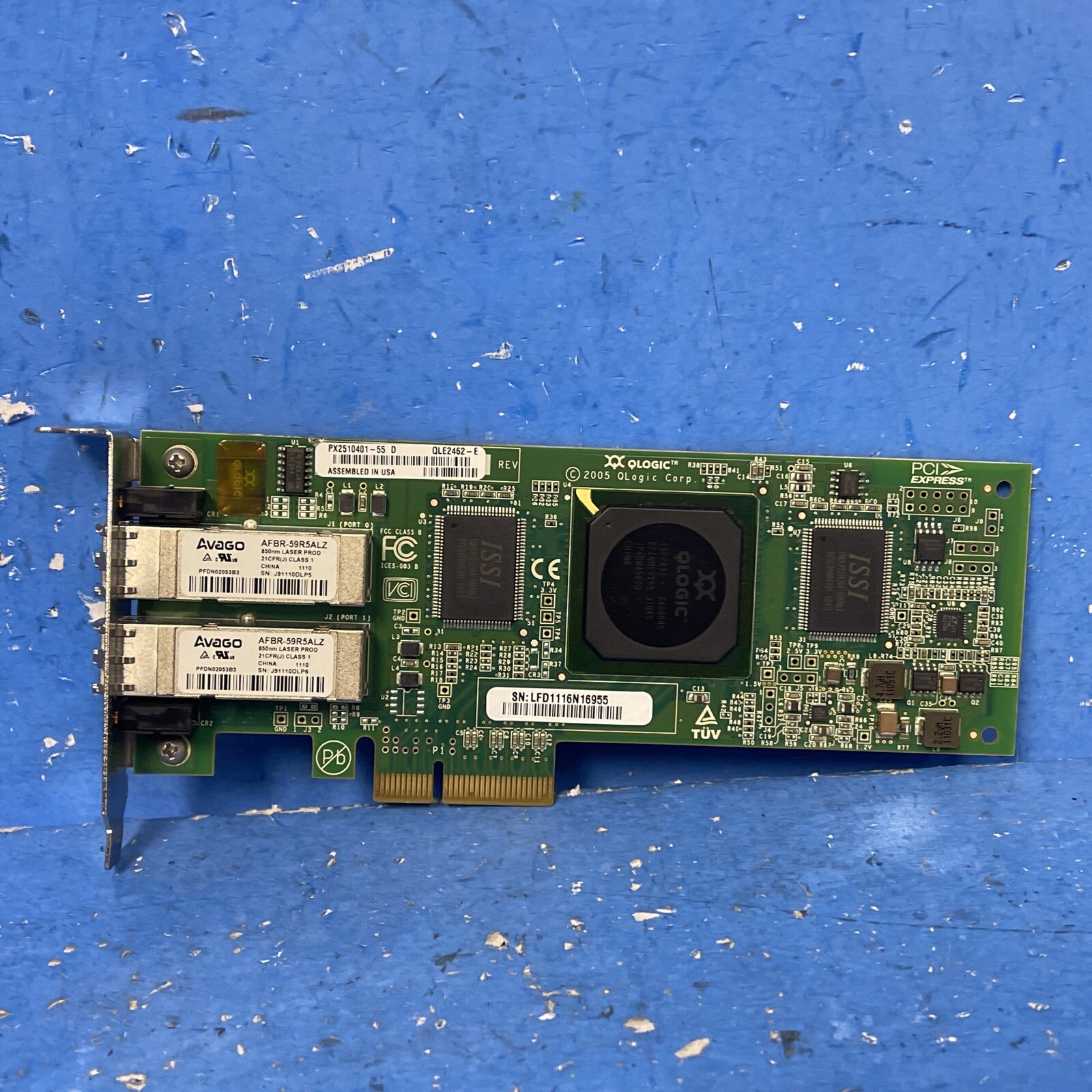 QLOGIC PX2510401-55 QLE2462-E 4GB Dual Port Fiber Network CARD