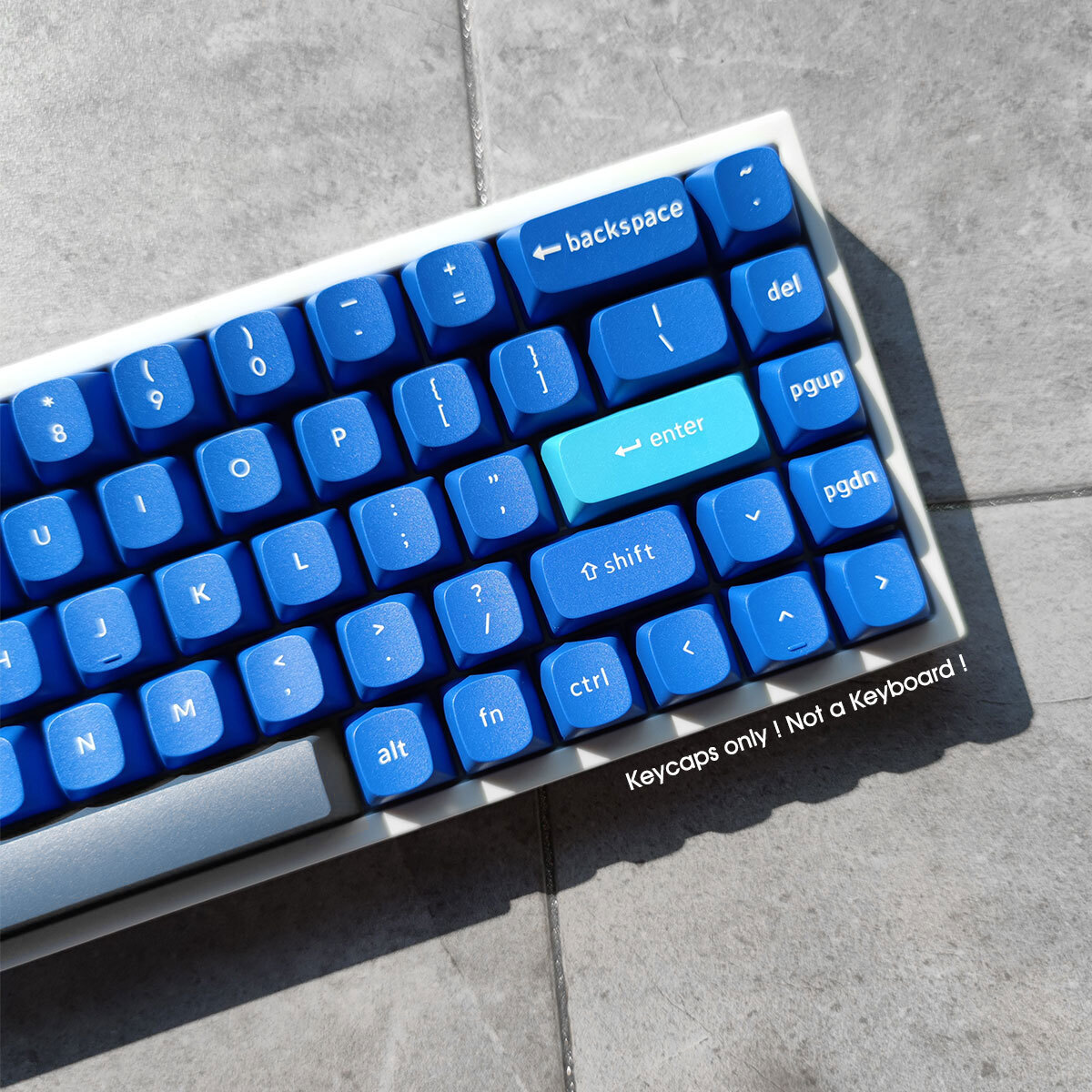 Ball Shape Keycaps PBT Double Shot Blue MDA 117Keys fits mx Mechanical Keyboards