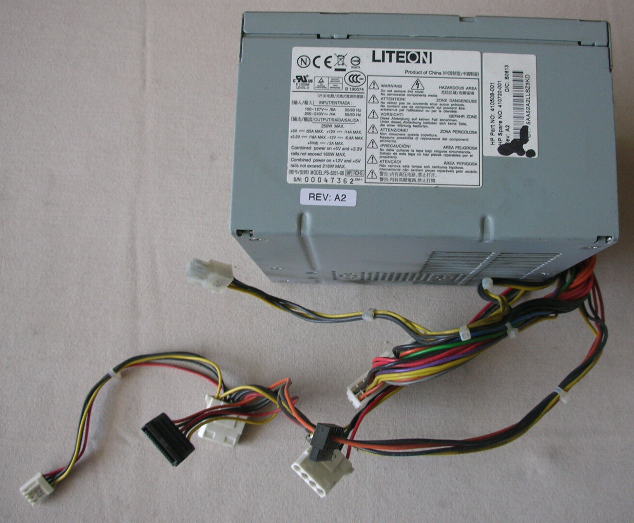 Liteon PS-5251-08 HP 410508-001 410720-001 218W Power Supply