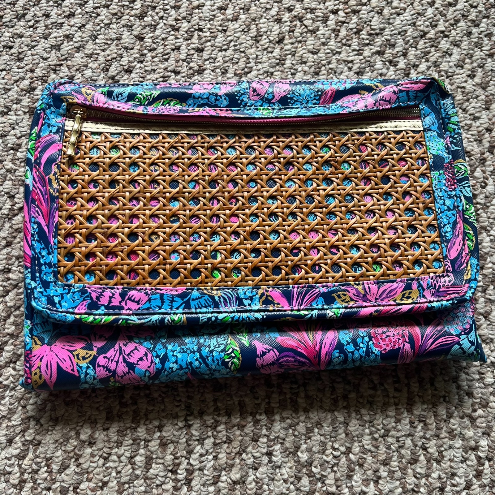Lilly Pulitzer Laptop Sleeve Leatherette Aegean Navy Calypso Coast 14"