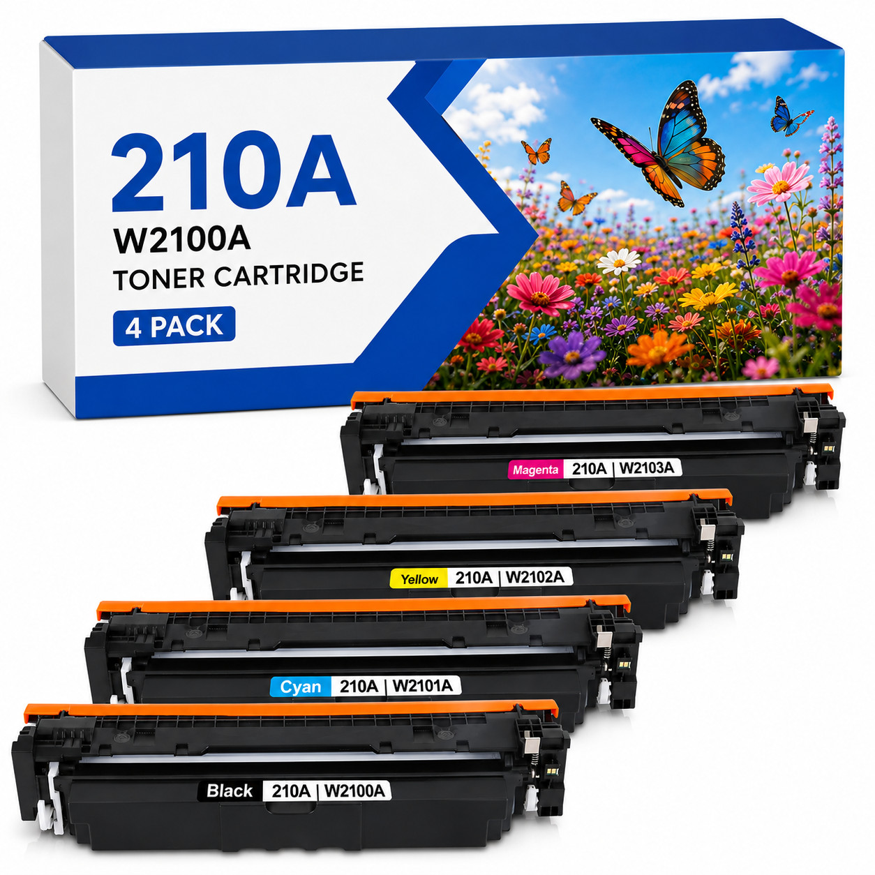 4 Pack W2100A 210A Toner With Chip for HP 4201dn 4201dw MFP 4301fdn 4301fdw