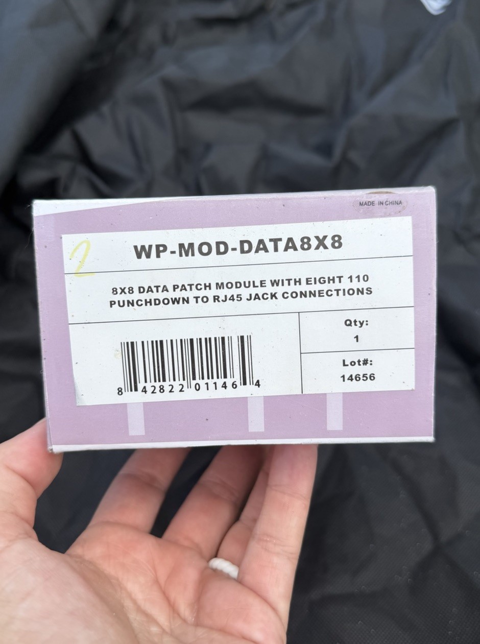 Wirepath WP-MOD-DATA8X8 8x8 Data Patch Module 110 Punchdown to RJ45 NEW Open Box