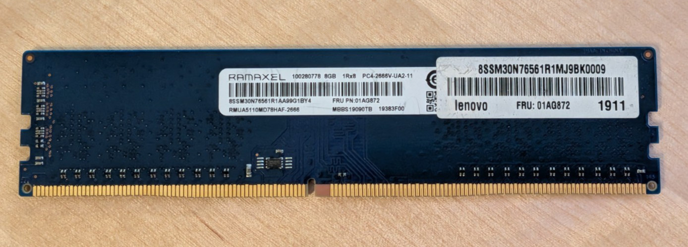 Ramaxel 8GB PC4 2666 RMUA5110MD78HAF-2666 Desktop RAM