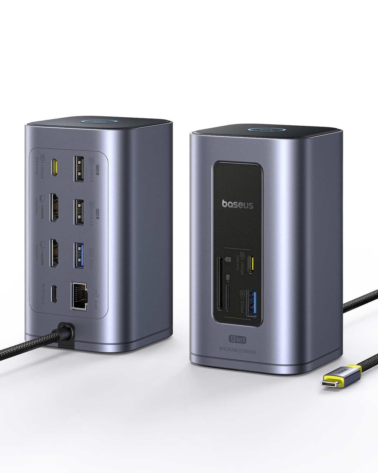 Baseus Nomos Air 12 in 1 Docking Station, Dual Monitor for Windows, Grey