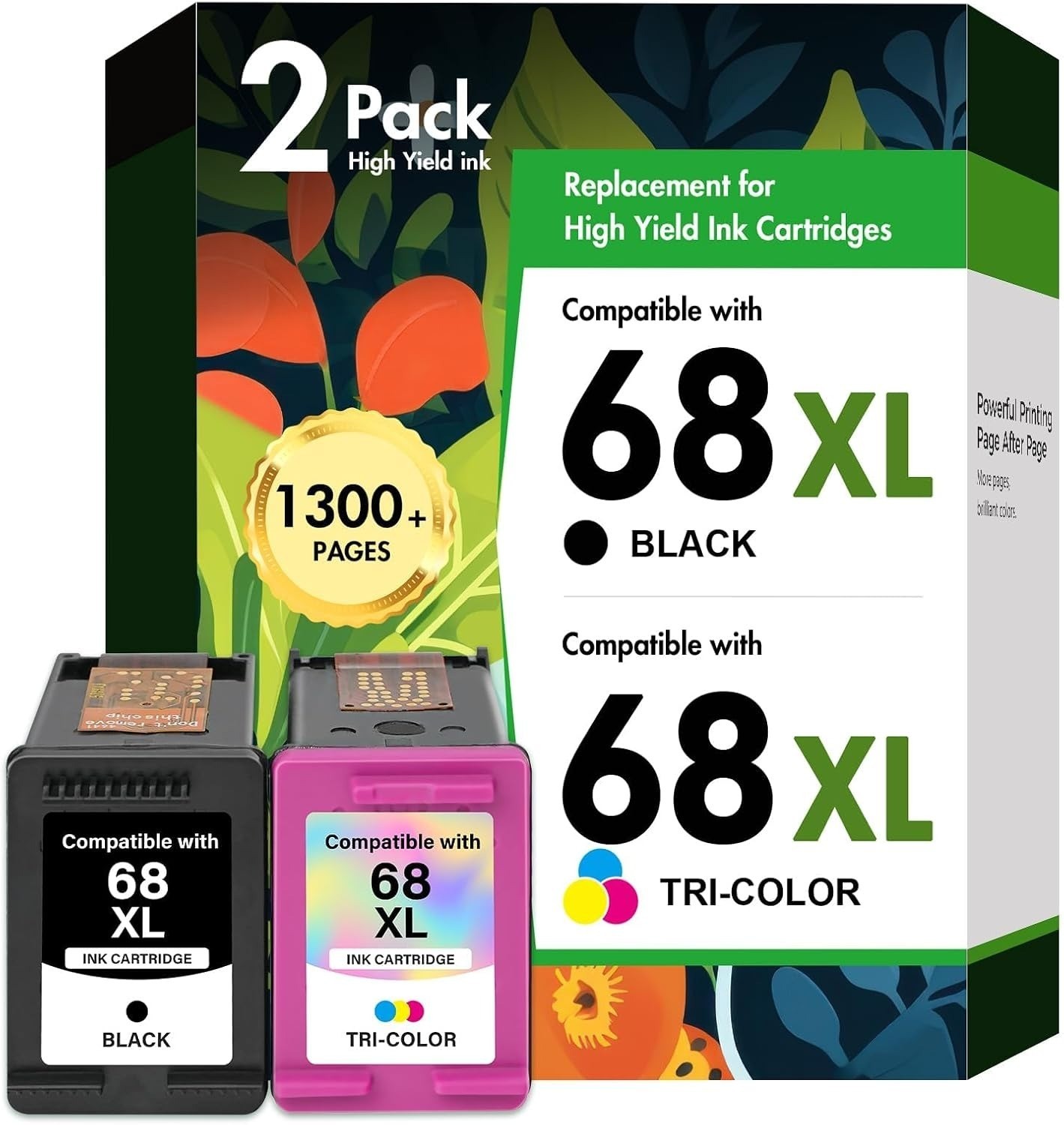 68 6155e 6555e 68XL 68e Ink Cartridges Black Color Combo Pack for HP68 Ink 68 XL