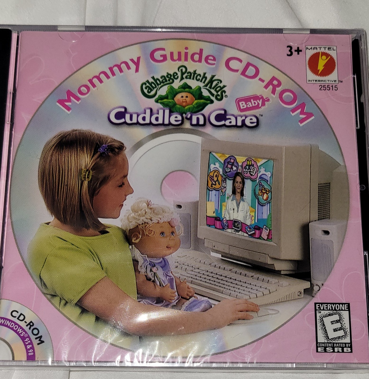 1998 Mattel Cabbage Patch Kids Cuddle’n Care Baby PC CD-ROM Windows 95 98