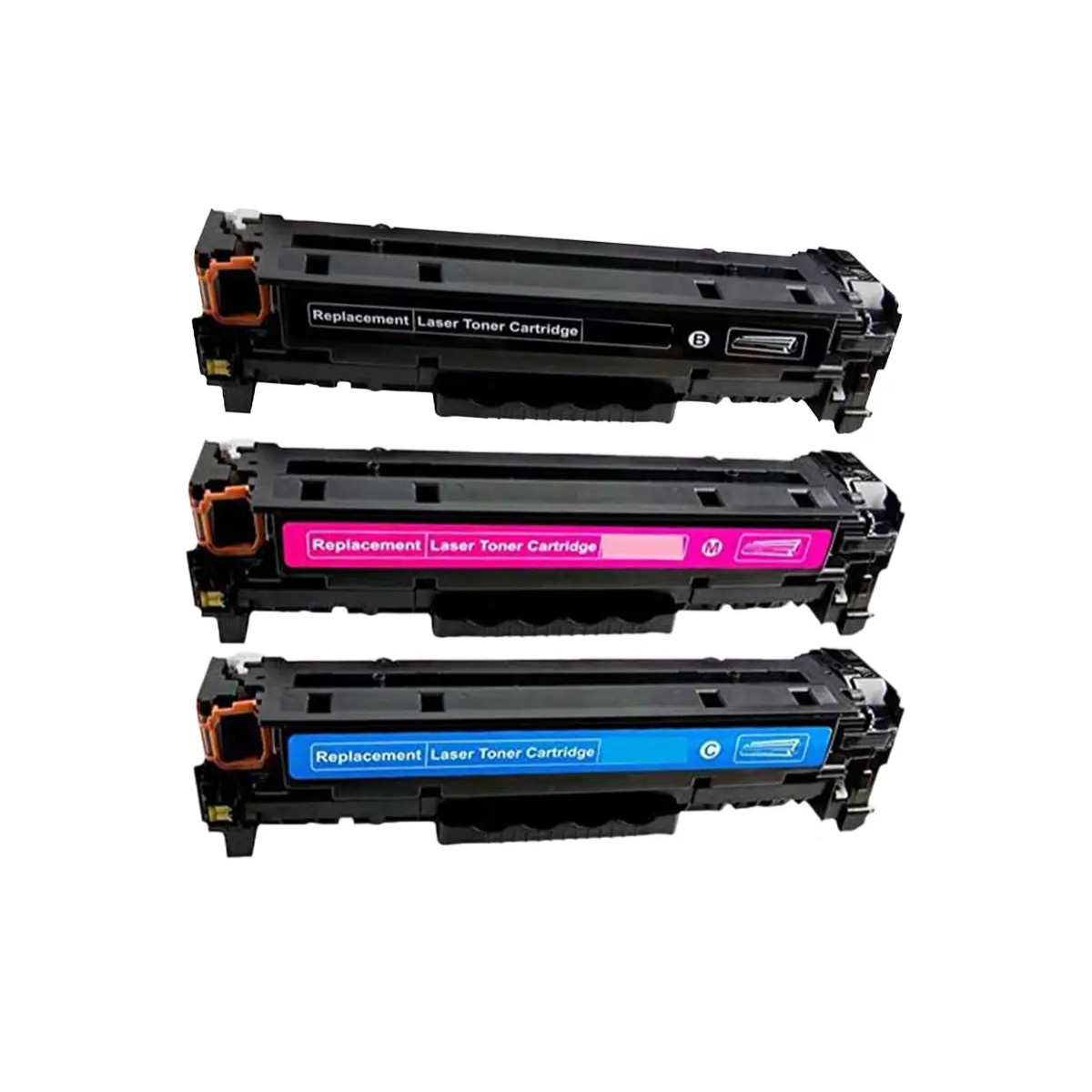 3 Colors 202X 202A High-Yield Toner Cartridges 202A Black, Cyan, Magenta