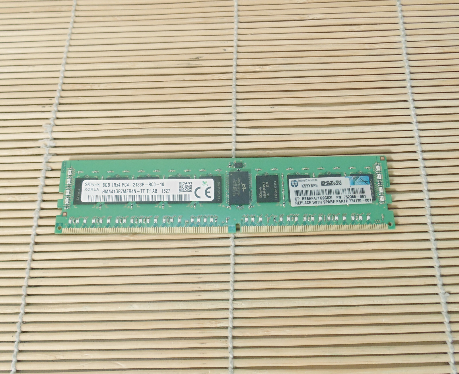 HP 726718-B21 HPE 8GB 1x8GB 752368-081 x4 DDR4-2133 CAS-15-15 RAM Memory 