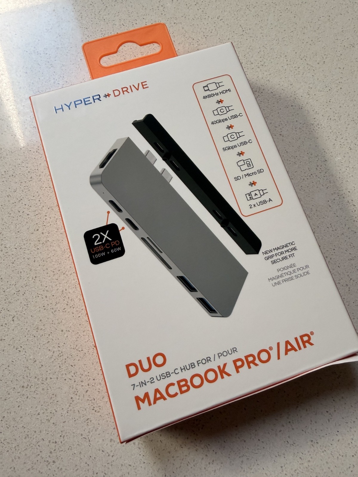 HyperDrive Duo V2 7-in-2 USB-C Hub for USB-C MacBook & PC - Silver NEW RRP: $179