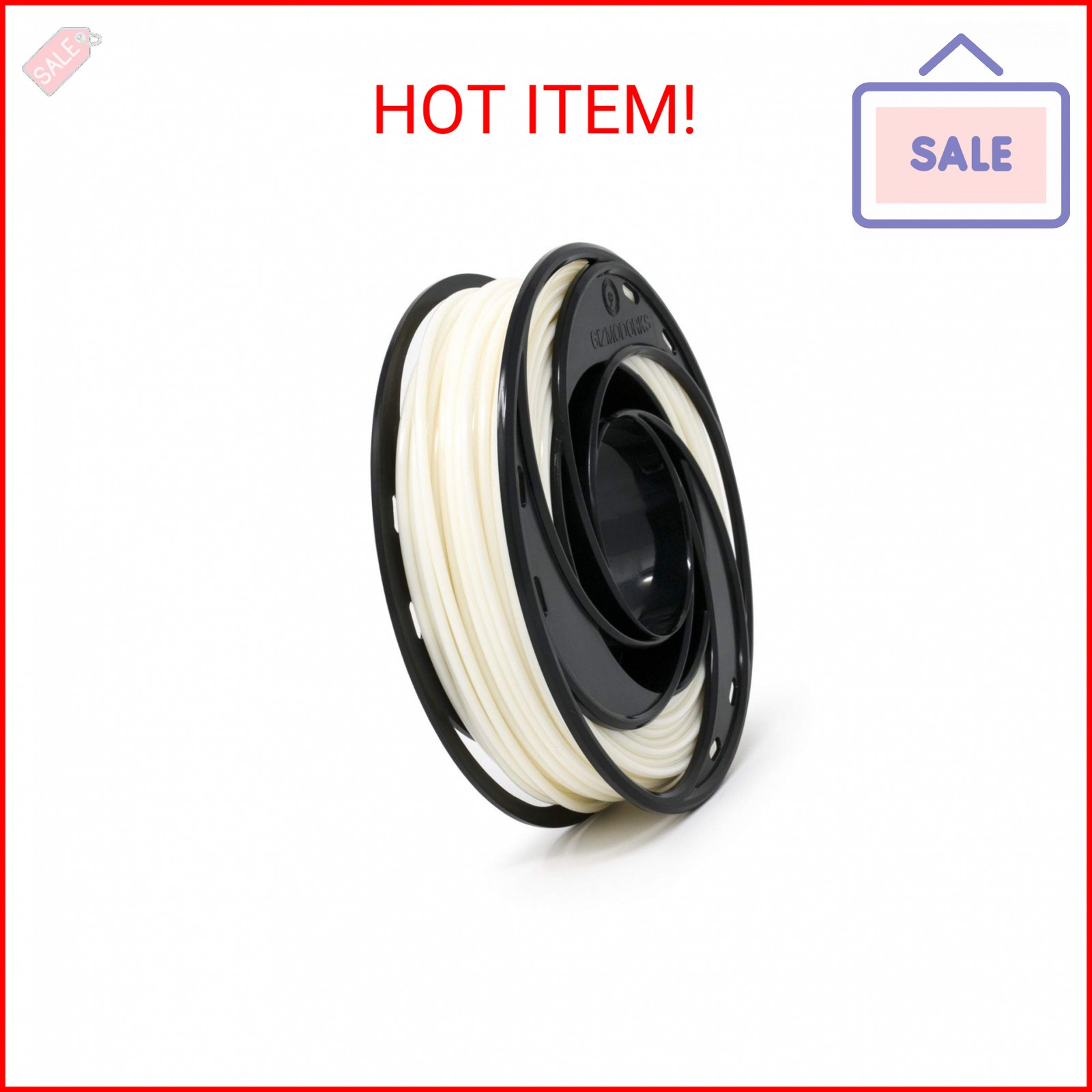 Gizmo Dorks Nylon Filament for 3D Printers 1.75mm 200g, White