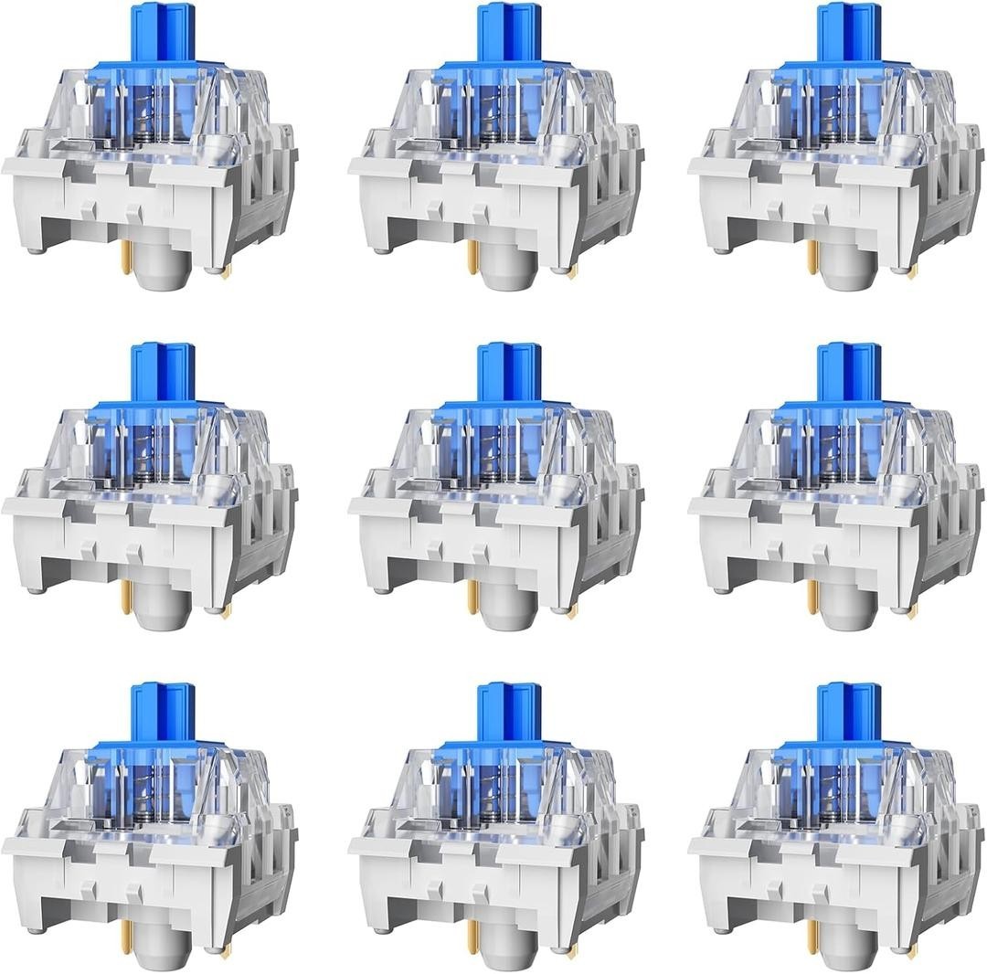 Blue Switch 3 Pin 50gf Pre-Lubricated, Dust proof Clicky Switch - 108 pcs