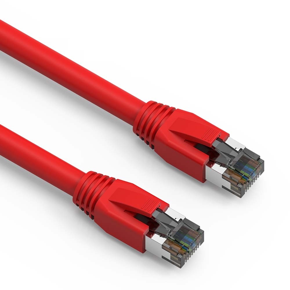 20 Pack of 5Ft CAT8 S/FTP Ethernet Network Cable Red 24AWG