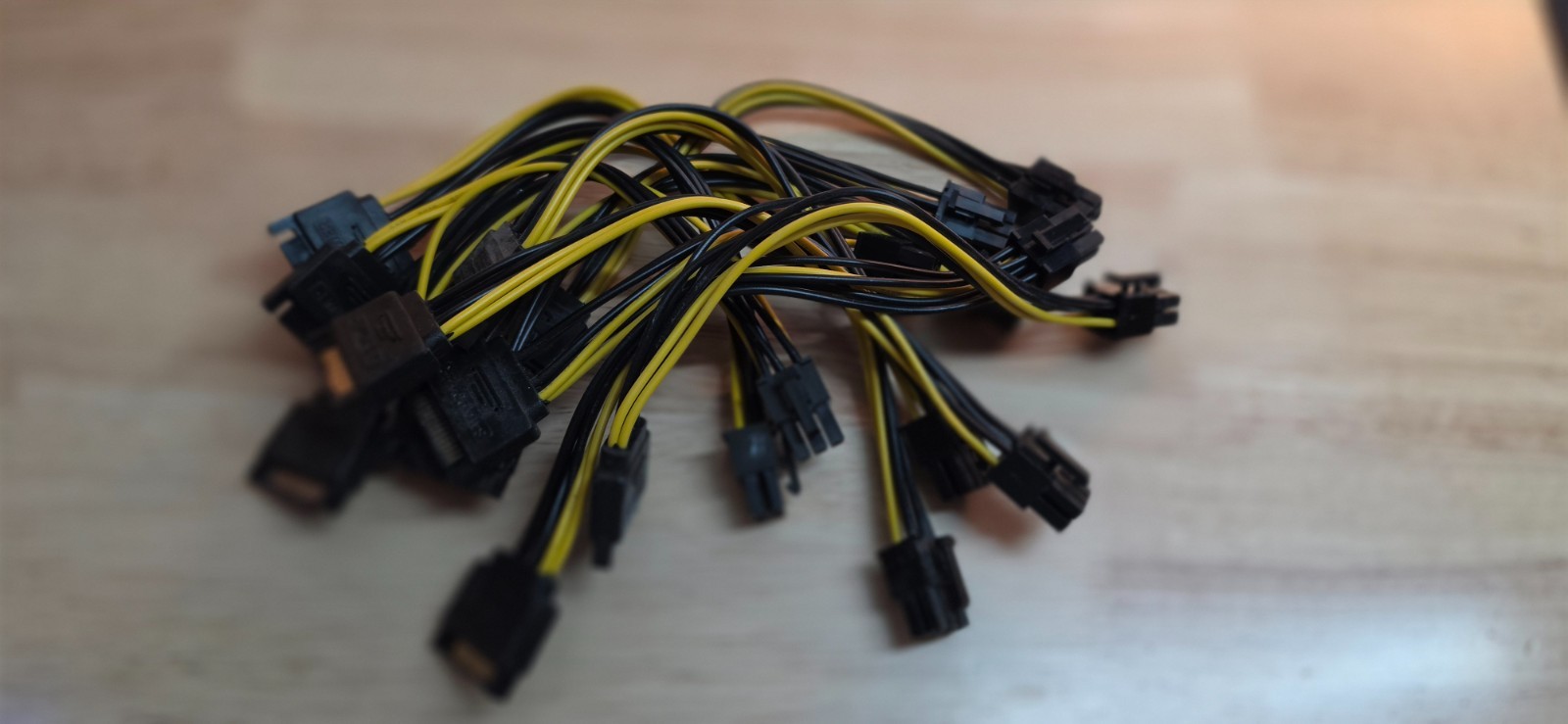 Lot of 12x 15pin SATA Power to 6pin PCIe PCI-e PCI Express Adapter Cable
