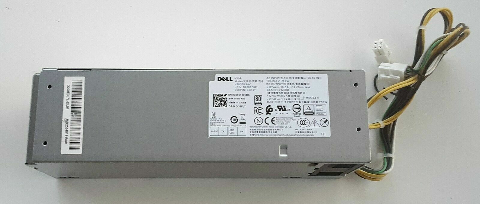 GENUINE Dell Optiplex 3060 5060 Inspiron 3470 200W Power Supply 8C0JV CGFJT