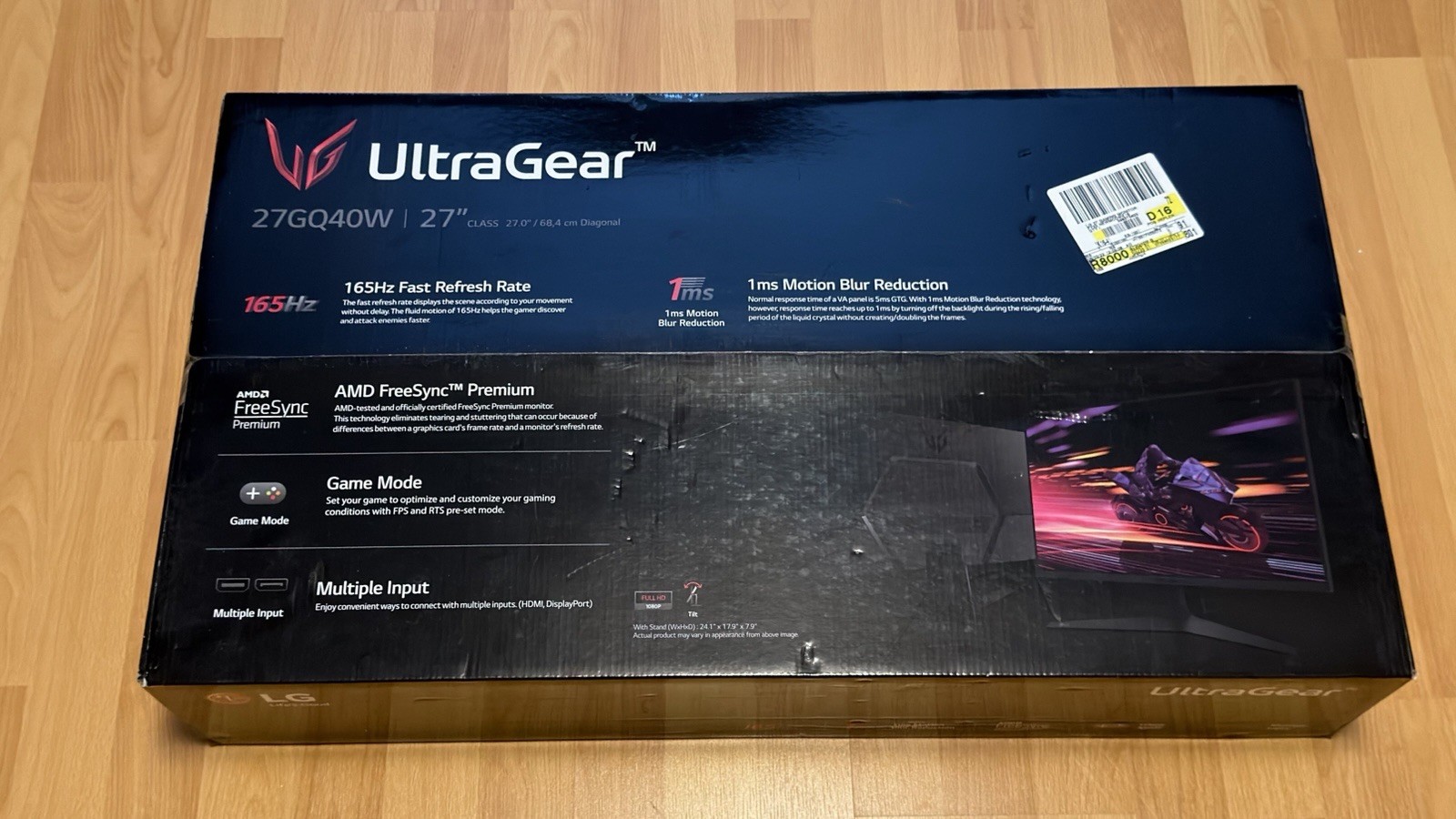 LG UltraGear 27 inch Widescreen FHD Monitor - 27GQ40W-B