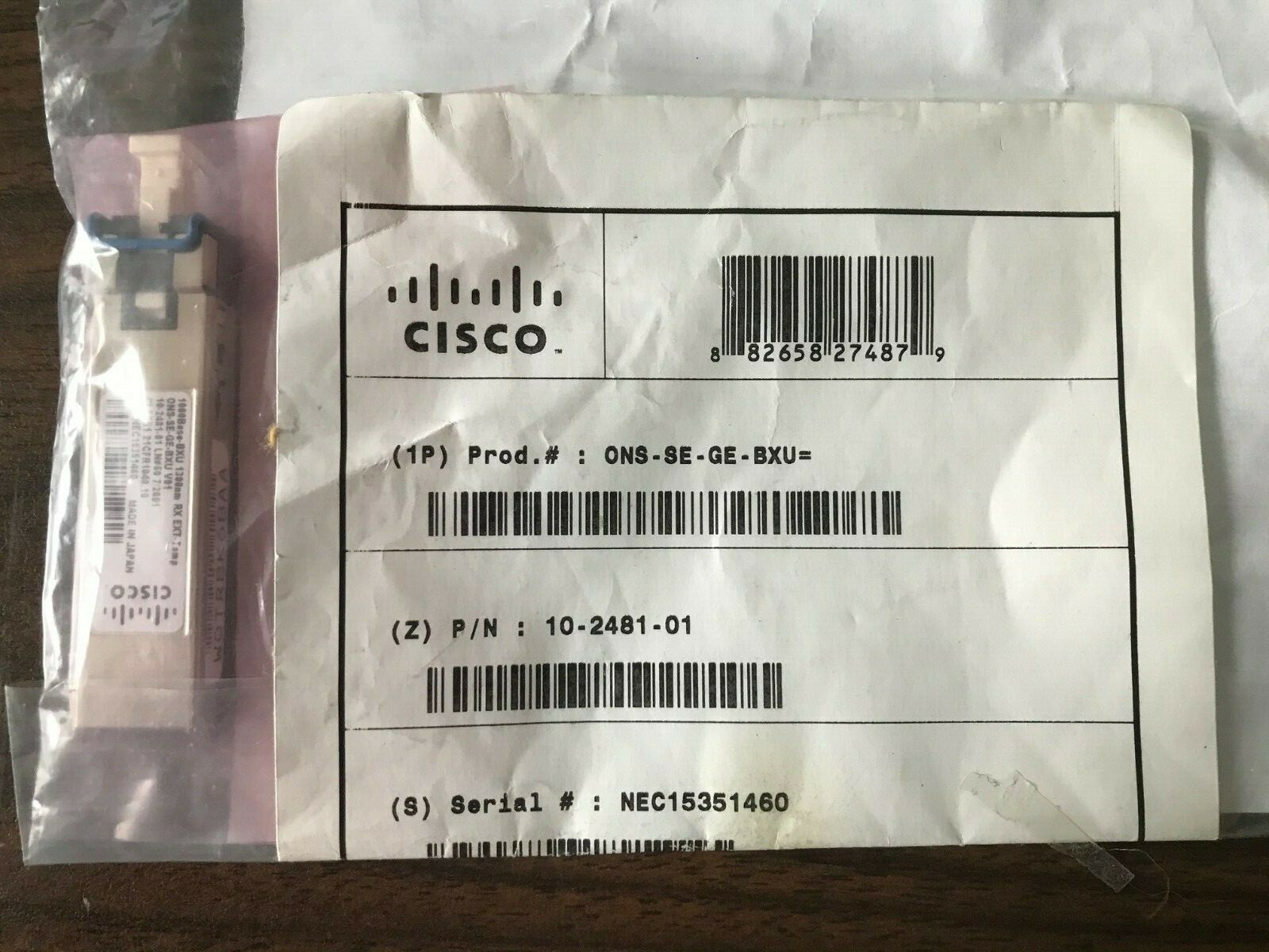 Genuine Cisco ONS-SE-GE-BXU SFP GBIC transceiver module 10-2481-01