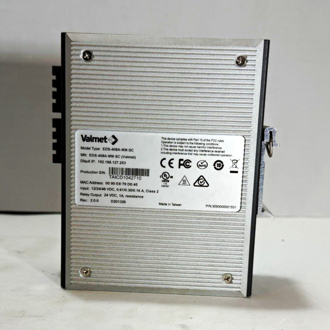 Valmet EDS-408A-MM-SC Managed Layer 2 8-Port 100Mbps SC Fiber Switch