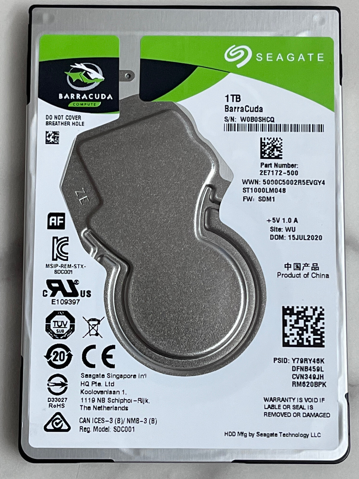 Seagate BarraCuda 1TB 5400RPM 2.5inch 7mm Internal Hard Drive Disk ST1000LM048
