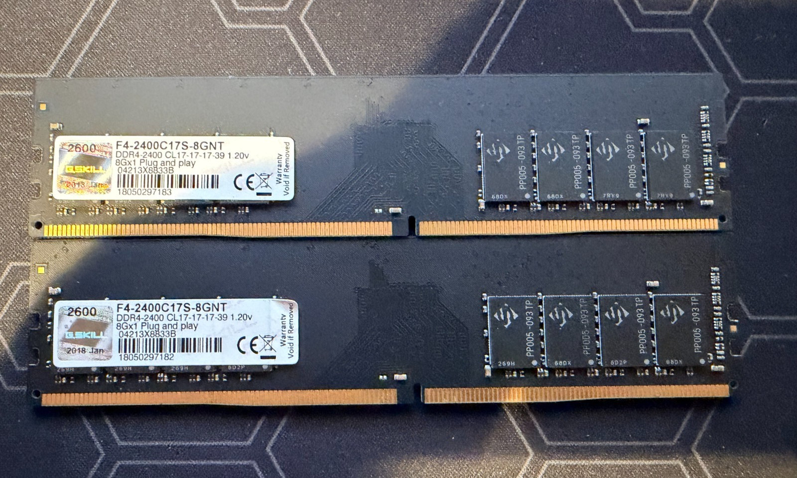 G.Skill 16GB 2x8GB DDR4-2400 PC4-19200 CL17 Desktop RAM F4-2400C17S-8GNT