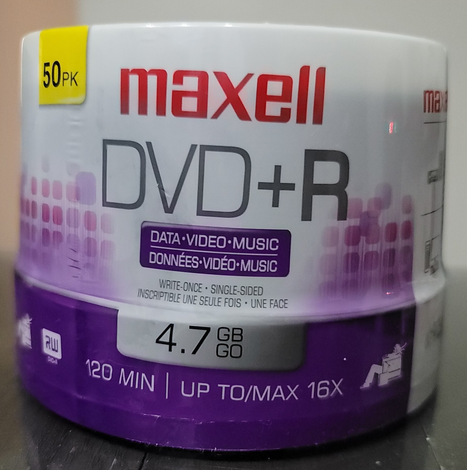 Maxell DVD+R 50pk 4.7 GB 4X 120 Min Spindle Brand New Sealed