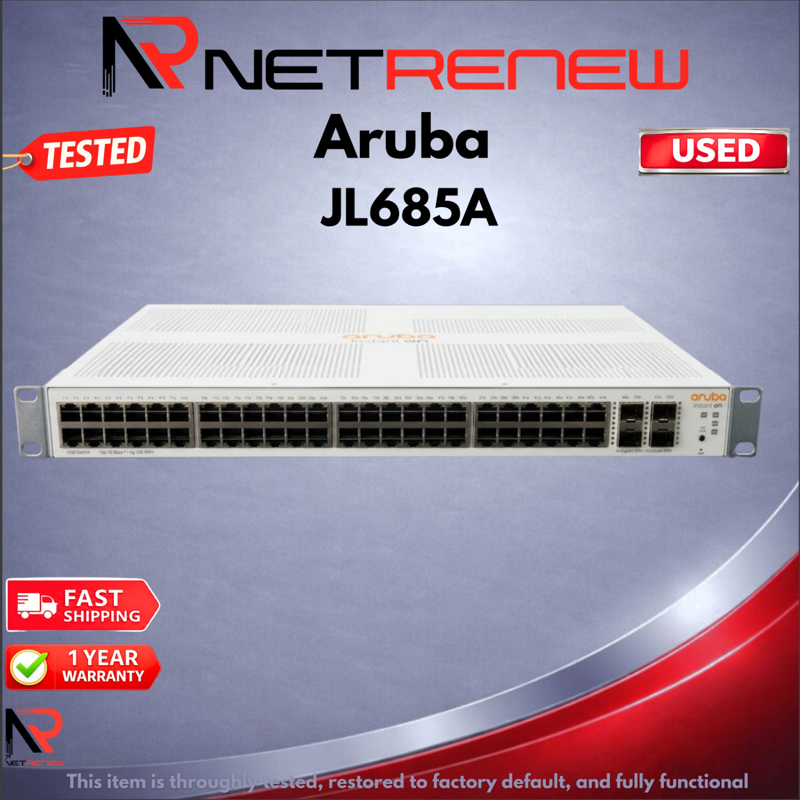 HPE Aruba JL685A Instant On 1930 4x 10GB SFP+ 48x 1GB RJ45  Switch