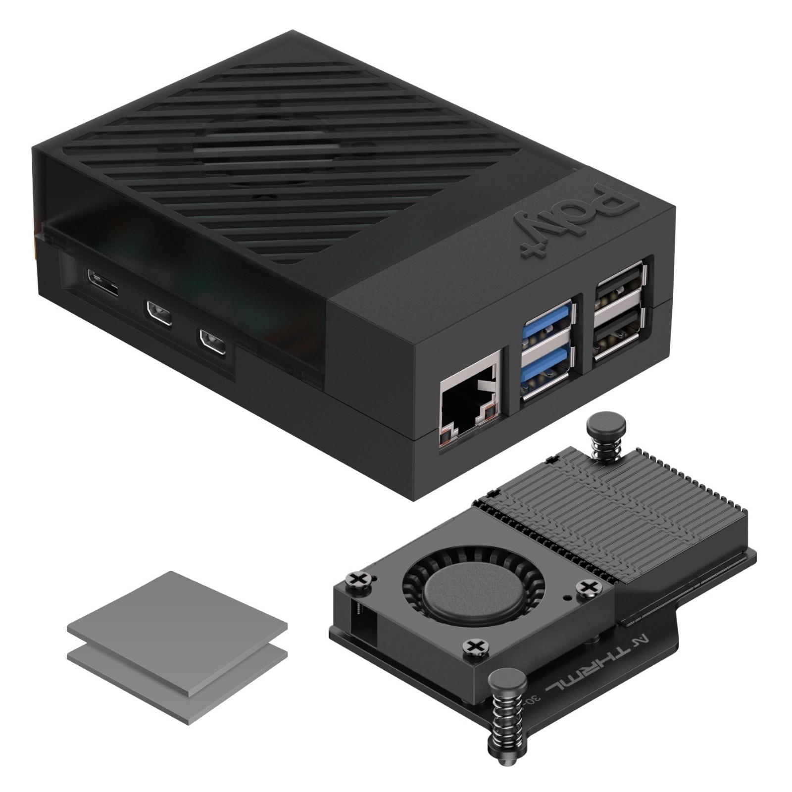 Argon Poly 5+ Raspberry Pi 5 Case Includes Active Cooler Fan & Heatsink